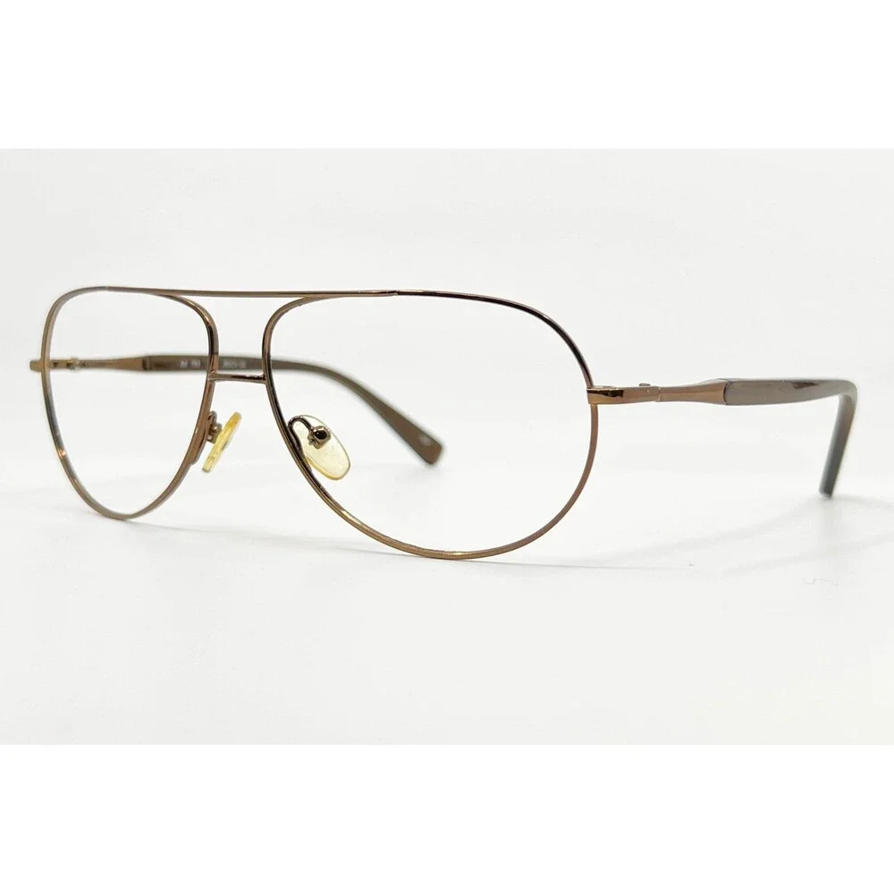 Aztec Eyeglass Frames Mens Brown Aviator AZ 703 60-12-130